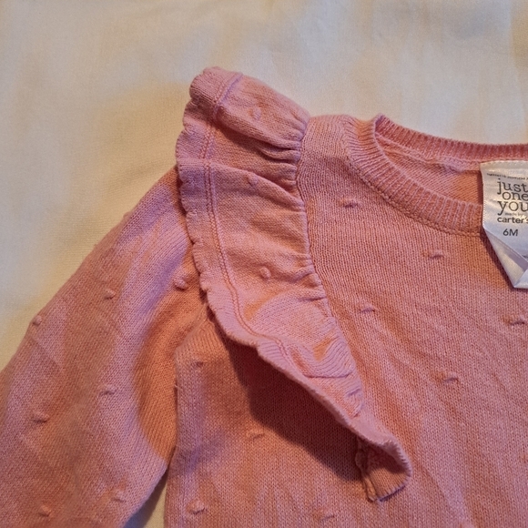 Just One You by Carter's girls 6 months pink romper New - Picture 2 of 8